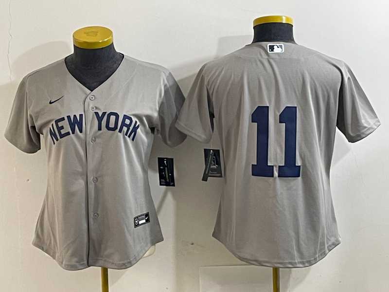 Women%27s New York Yankees #11 Anthony Volpe 2021 Grey Field of Dreams Cool Base Stitched Jersey->mlb womens jerseys->MLB Jersey